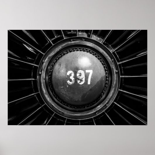 Poster Ventilateur de moteur à réaction J58 - SR-71 Black (Devant)