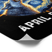 Poster Ventilateurs de loup Totalité Solaire Eclipse 2024 (Coin)