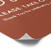 Poster Ventilateurs Terracotta Programmes de mariage Sign (Coin)