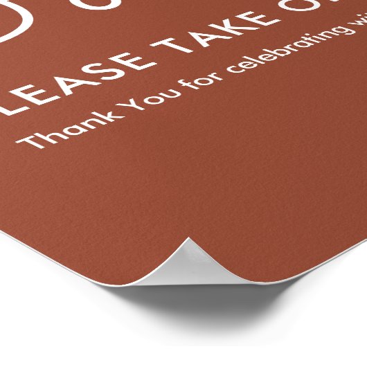 Poster Ventilateurs Terracotta Programmes de mariage Sign (Coin)