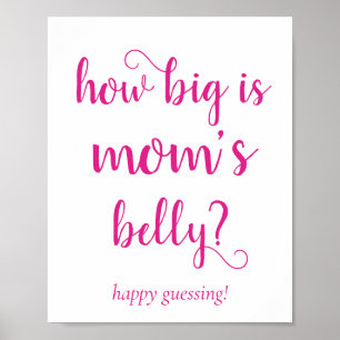Poster Ventre simple Mommys   Jeu de devinette rose chaud