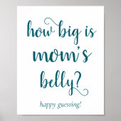 Poster Ventre simple Mommys | Jeu Turquoise de devis Aqua (Devant)
