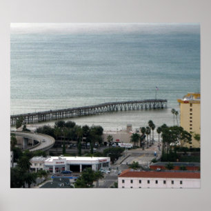 Poster Ventura CA - C Street and Pier