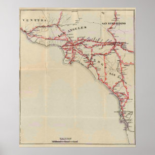 Poster Ventura, Los Angeles, San Bernardino, orange