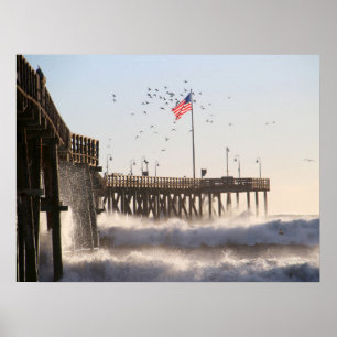 Poster Ventura Pier Waves   El Nino
