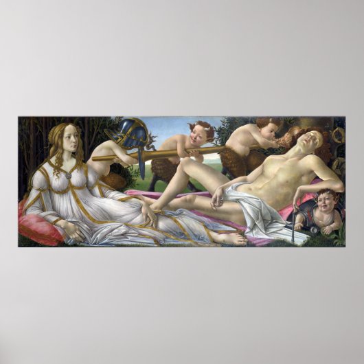 Poster Vénus et Mars par Sandro Botticelli (Devant)