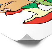 Poster Ver du livre mignon et ours de lecture (Coin)