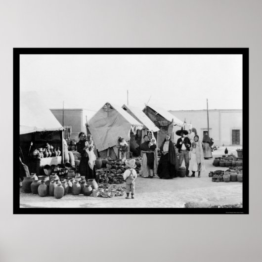 Poster Veracruz, Mexique Marché de la poterie 1903 (Devant)