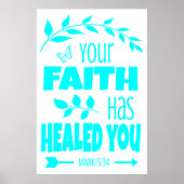 Poster Verbe biblique turquoise | Papier lourd d'archivag (Devant)