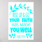 Poster Verbe biblique turquoise | Papier lourd d'archivag (Devant)