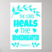 Poster Verbe biblique turquoise | Papier lourd d'archivag (Devant)