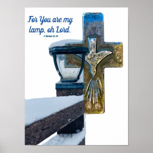 Poster Verbe de la Bible "ma lampe, oh mon Dieu" contre l