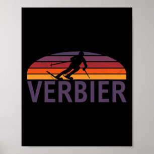 Poster Verbier Swiss Suisse Station de ski Snowboard