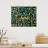 Poster VERDURE, ANIMAUX FORESTIERS, DOES, OISEAUX Floral (Cuisine)