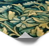 Poster VERDURE, ANIMAUX FORESTIERS, DOES, OISEAUX Floral (Coin)