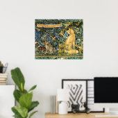 POSTER VERDURE, ANIMAUX FORESTIERS, FOX ET LIVRE, FLORAL  (Bureau à domicile)