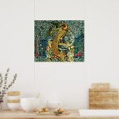 POSTER VERDURE, ANIMAUX FORESTIERS, PEACOCK EN VERT FLORA (Cuisine)