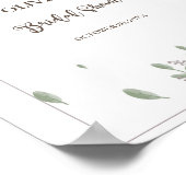 Poster Verdure Aquarelle Fête des mariées Florale Bienven (Coin)