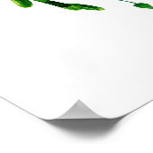 Poster Verdure aquarelle feuillage. Accueil mariage vert (Coin)