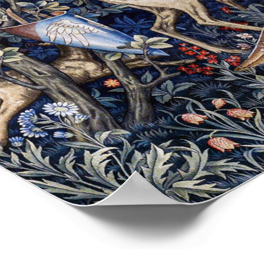 Poster Verdure avec cerfs et boucliers, William Morris (Coin)