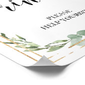 Poster Verdure boho succulente pailletée d'or eucalyptus (Coin)