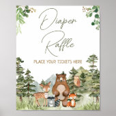 Poster Verdure Bois Animaux Repas de couches (Devant)