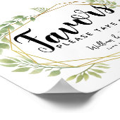Poster verdure cristal vert Favors signe fête/mariage (Coin)