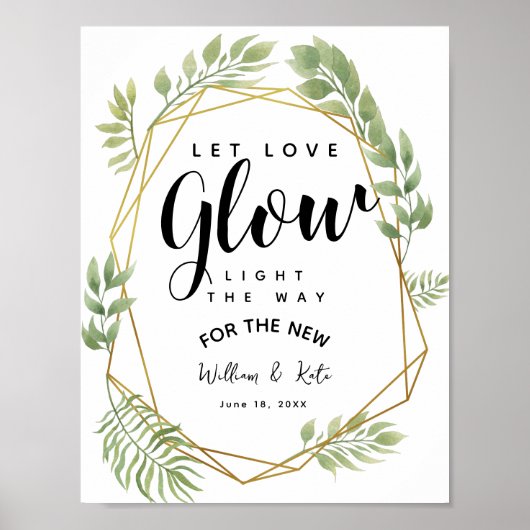 Poster verdure cristalline feuillage laisser l'amour mari (Devant)