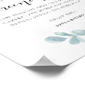 Poster Verdure d'aquarelle Cérémonie de mariage débranché (Coin)