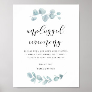 Poster Verdure d'aquarelle Cérémonie de mariage débranché
