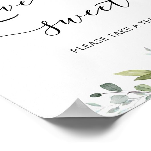 Poster Verdure d'eucalyptus L'amour est doux (Coin)