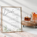 Poster Verdure et or | Menu Boissons Mariages<br><div class="desc">Entrez dans un monde enchanteur avec notre verdure fantaisiste et notre or | affiche du menu boissons mariages, parfait pour votre mariage botanique de printemps botanique. Décorée d'eucalyptus vert sauge et d'accents dorés, cette affiche du menu boissons exhale élégance et fantaisie moderne. Imaginez vous promener dans un jardin d'été magique,...</div>
