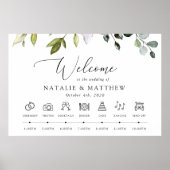 Poster Verdure, Eucalyptus Feuilles, Chronologie Mariage (Devant)