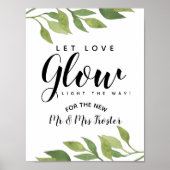 Poster verdure feuillage laisser l'amour fêter mariage (Devant)