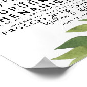 Poster verdure feuillage Open Bar signe mariage (Coin)