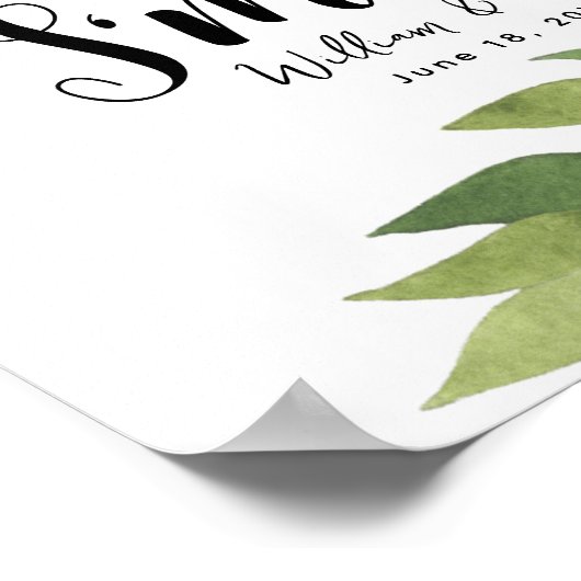 Poster verdure feuille vert est plus mariage ou fête (Coin)