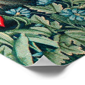 Poster VERDURE, Hares FORESTIERS, Hares Floral vert (Coin)