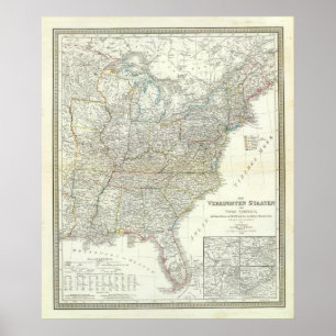 Poster Vereinigten Staaten v Amérique du Nord - nord USA