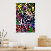 Poster Verf plakband omhoog (Keuken)