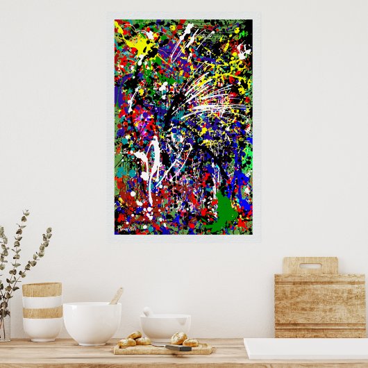 Poster Verf plakband omhoog (Keuken)