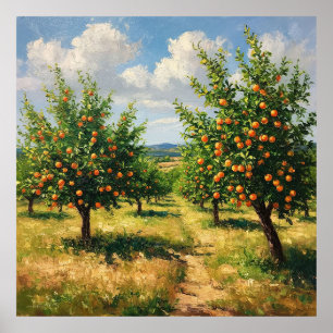 Poster Verger d'orangers pittoresque sous un ciel bleu vi