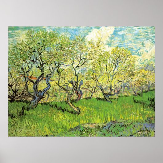 Poster Verger en fleurs par Vincent van Gogh (Devant)