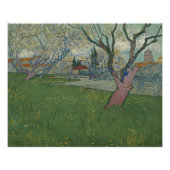 Poster Vergers en fleurs Vue d'Arles par Van Gogh (Devant)
