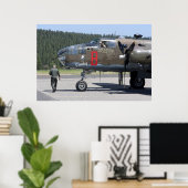 POSTER VÉRIFICATION AVANT VOL SUR MITCHELL B-25 BOMBER (Bureau à domicile)