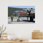 POSTER VÉRIFICATION AVANT VOL SUR MITCHELL B-25 BOMBER (Cuisine)
