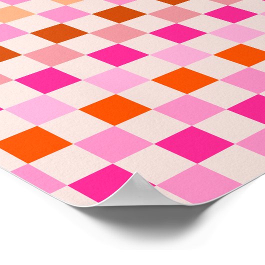 Poster Vérifier Le Panneau De Clavier Rose Et Orange (Coin)