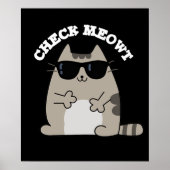 Poster Vérifier Meowt Funny Cool Chat Pun Dark BG (Devant)