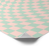 Poster Vérifier Motif Sage Vert Et Beige Checkerboard (Coin)