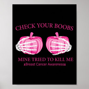 Poster Vérifiez votre survivant du sein Pink Ribbon Breas