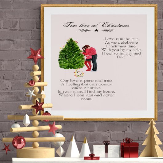 Poster Véritable Amour Au Poème De Noël
